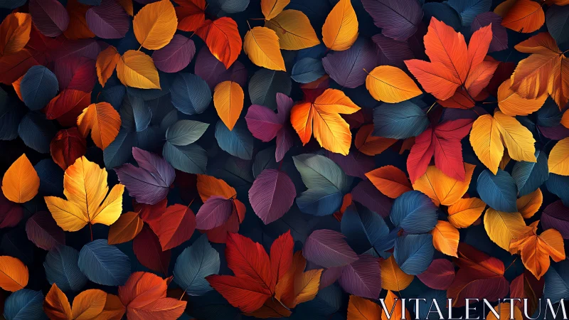 Autumn leaves pattern with rich contrast and layered depth.
