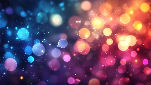 Vibrant bokeh lights abstract background in dreamy gradient style.