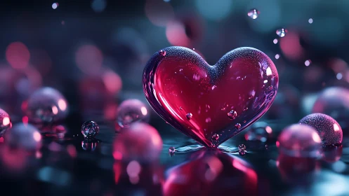 Translucent Heart Shape with Spherical Elements