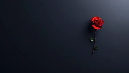 Red Rose on Dark Neutral Background