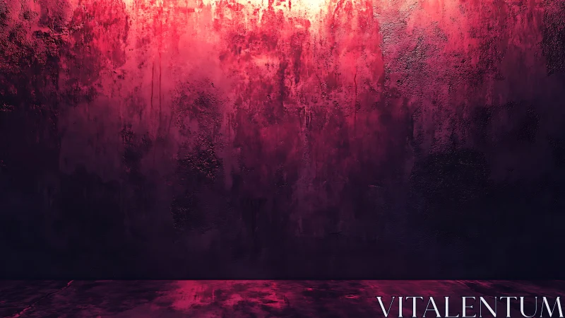 Crimson echo chamber wall glows over shadow slick floor.