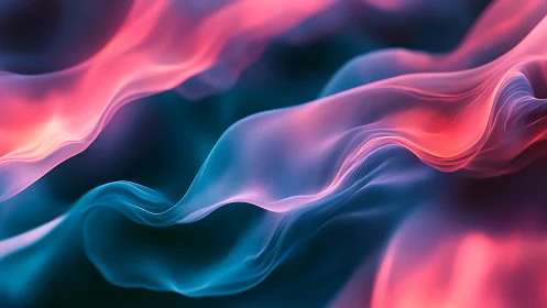 Soft neon waves drifting through a dreamy twilight glow.