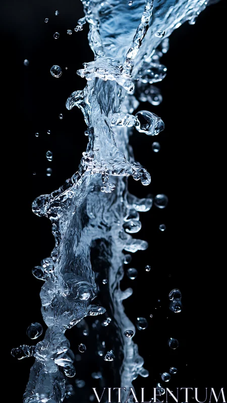 Liquid acrobatics cascade in midnight studio silence.