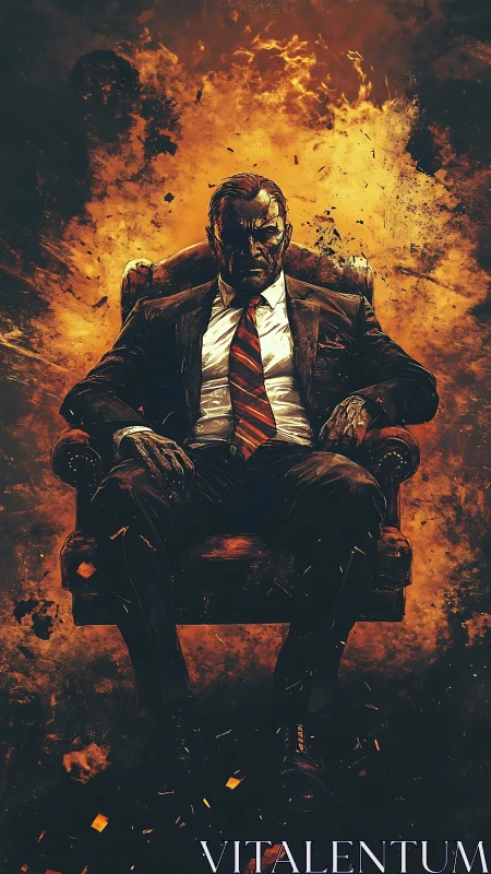 Chairman of the Inferno Boardroom, calm amid detonation.