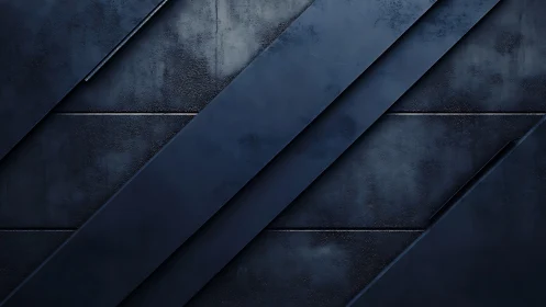 Oblique navy metal strata with textured industrial patina.
