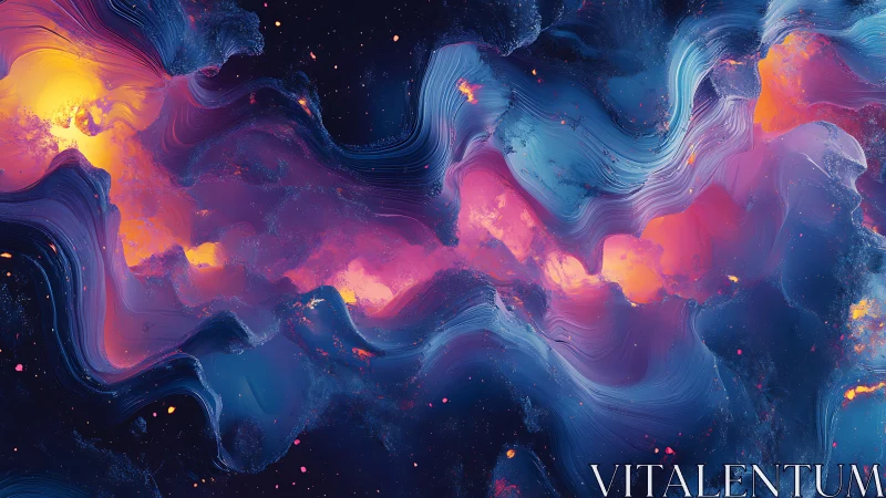 Chromatic plasma currents in turbulent nebular fluid field.