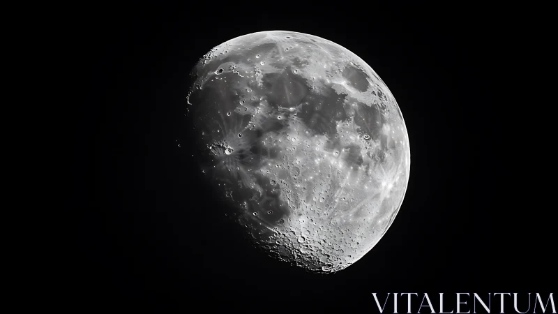 Luminous gibbous moon with high-contrast cratered surface.