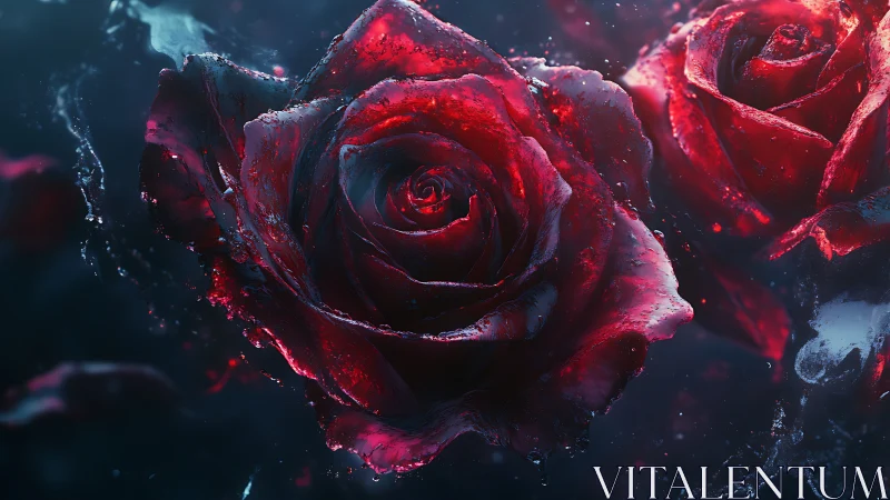 Neon Rose Ablaze: Digital Petals in Luminescent Splendor.