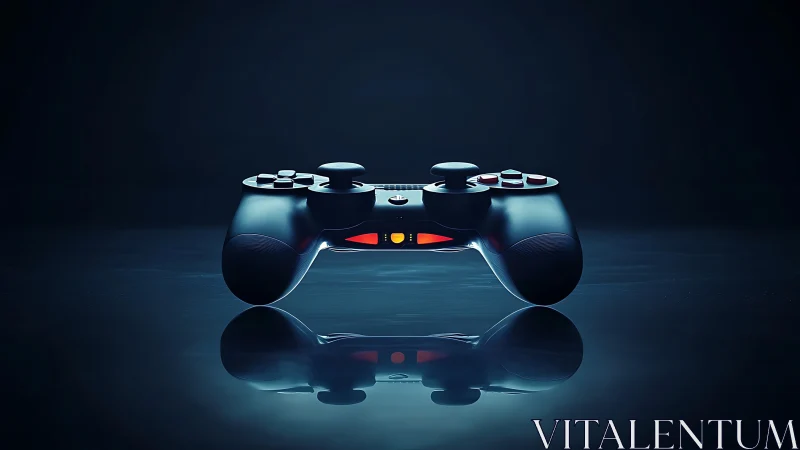 Futuristic Gaming Controller With Illuminated Interface Details.