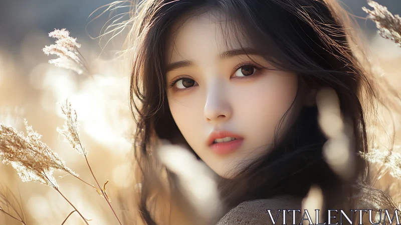 Soft backlit portrait with shallow depth and bokeh rendering