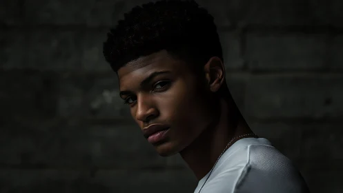 Moody portrait captures quiet strength in soft side lighting