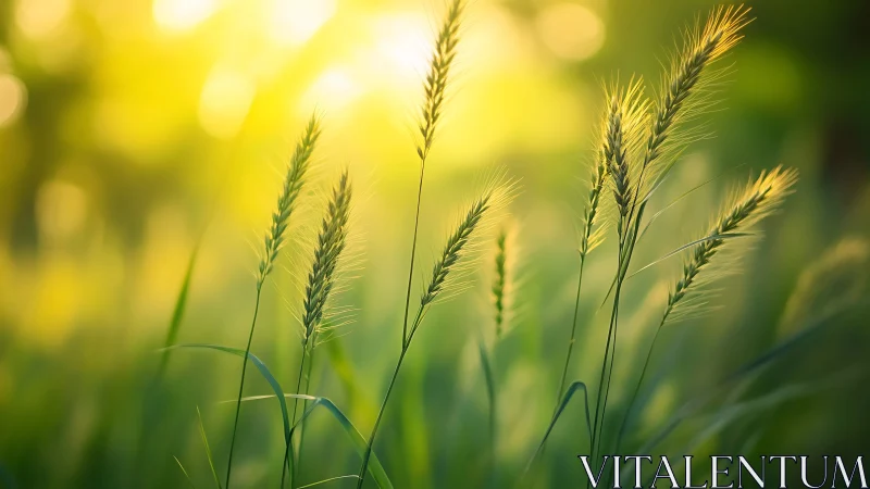 Backlit wild grass forms a luminous botanical field study