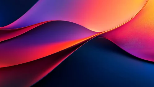 Colorful flowing gradient waves over deep blue background