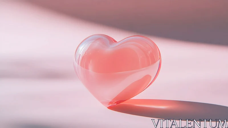 Translucent Coral Heart in Sunlight.