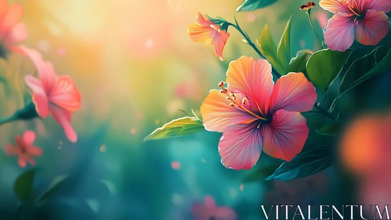 Saturated Hibiscus Compositions: Chromatic Gradient Depth Field Study.