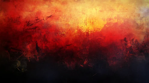 Crimson horizon ignites beneath molten golden sky. Period.