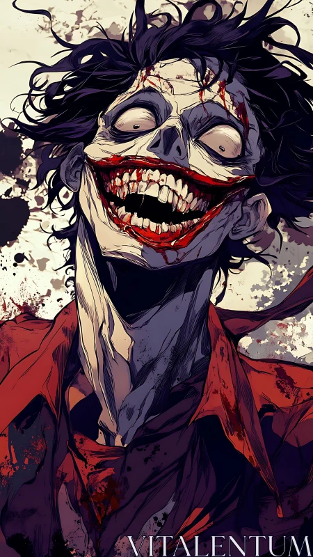 Grinning nightmare stretches crimson laughter across the void