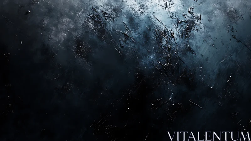 Midnight storm clouds grind light into fractured silver mist