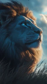 Digital render shows detailed lion profile under low sunlight
