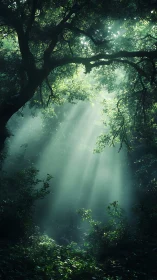 Volumetric Light Through Dense Forest Canopy with Atmospheric Diffusion