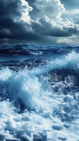 Storm-tossed waves argue with thunder-fed clouds above.
