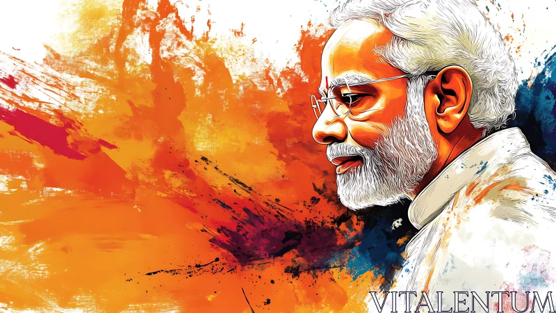 Vector portrait with high contrast strokes and dynamic splatter background