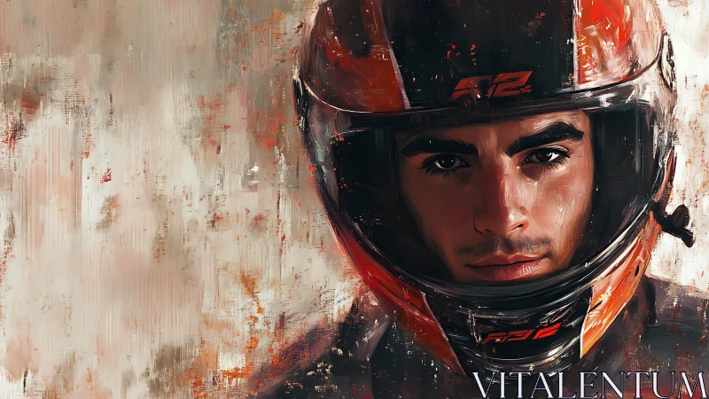 Focused racer’s portrait captures calm intensity in motion