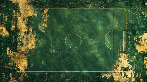 Forest-scarred football pitch floats between order and wildness