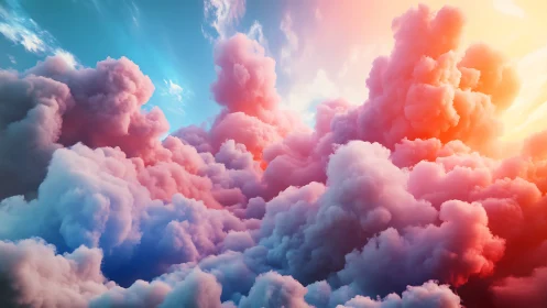 Dreamy sunset clouds swirling in cotton candy skies.