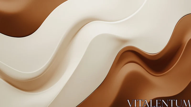 Cream and caramel waves form smooth abstract contours.