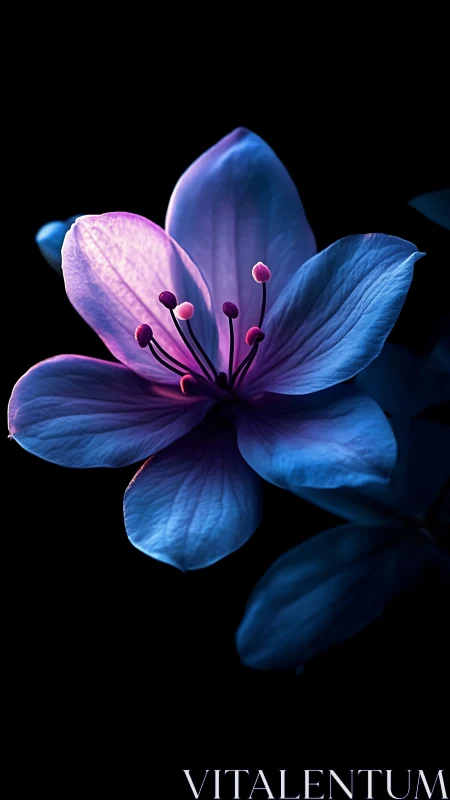 Neon Petals in Twilight: A Bioluminescent Bloom.