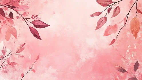 Gentle pink branches framing a soft, dreamy background.