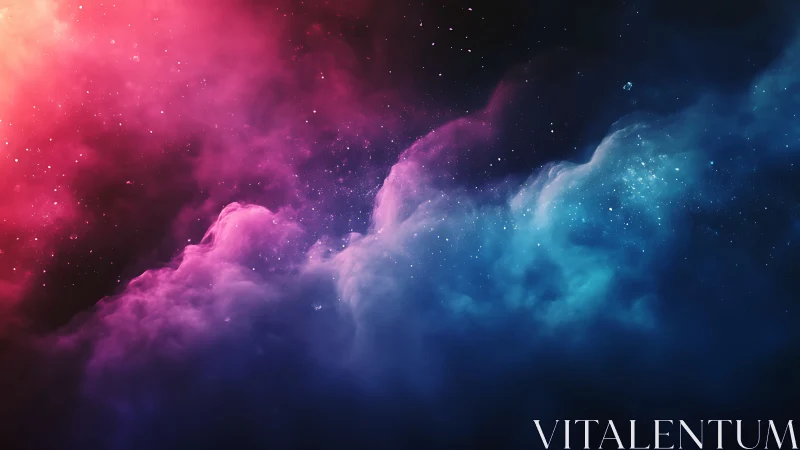 Cosmic fog rolls in, painting deep space with neon tides