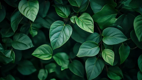 Lush green foliage fills the frame in calming natural detail.