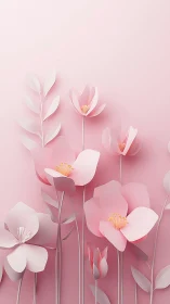 Volumetric Floral Arrangement: 3D Rendered Petal Geometry with Botanical Elements