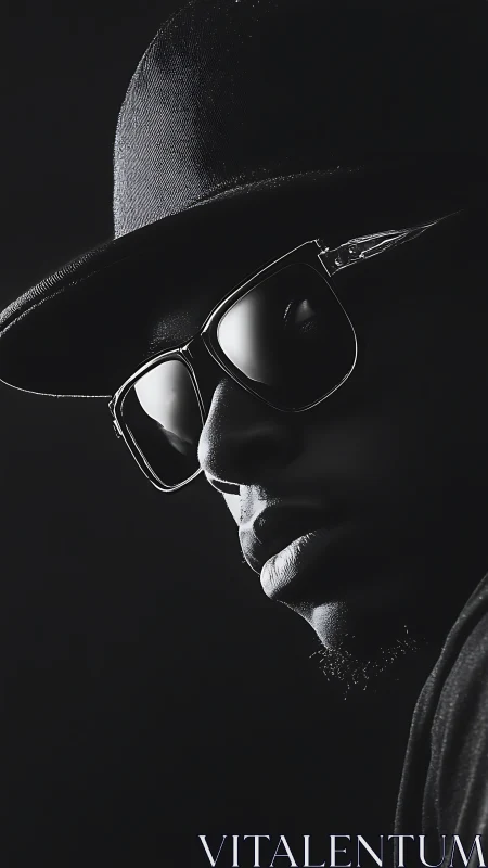 Moody monochrome portrait with cool shades and quiet power.