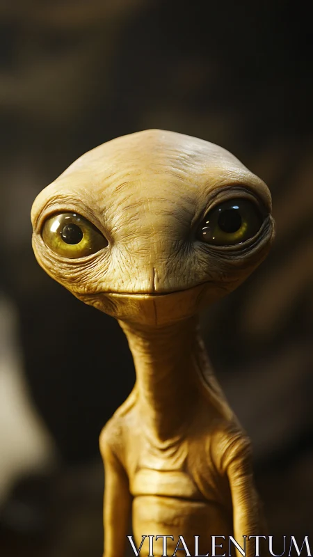 Golden extraterrestrial portrait with detailed skin texture.