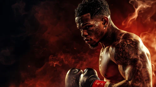 Fire-Forged Champion: Portrait of Raw Power