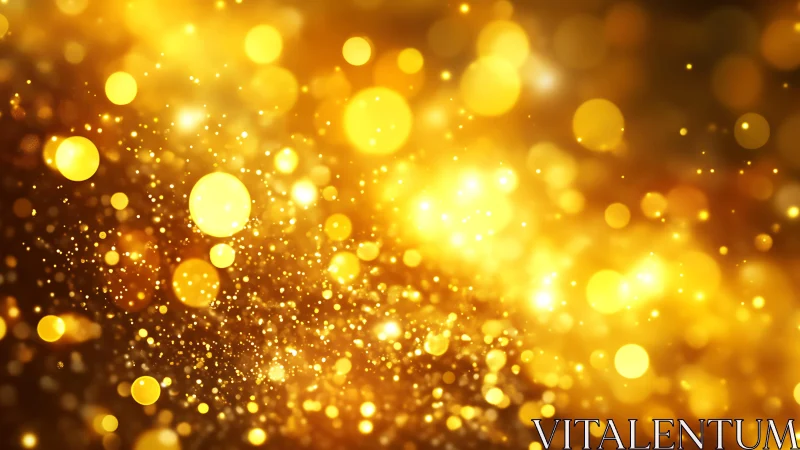 Vibrant golden glitter bokeh background with glowing light effects.