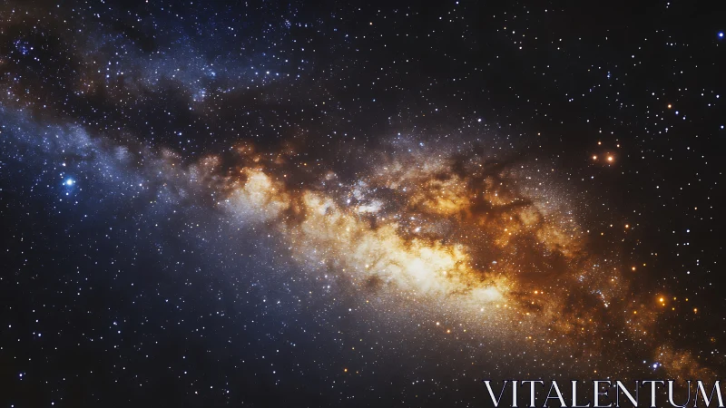 Milky Way galactic core glowing through dense star field.