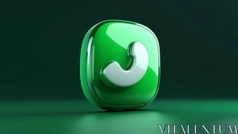 Green 3D phone symbol rendered on dark gradient background