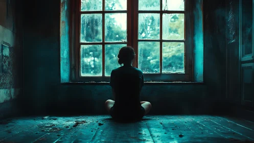 Quiet windowlight reflections in a misty, forgotten room.