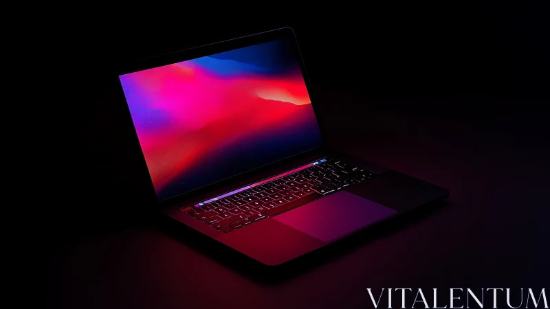Midnight laptop glows like a portal to neon-tinted horizons