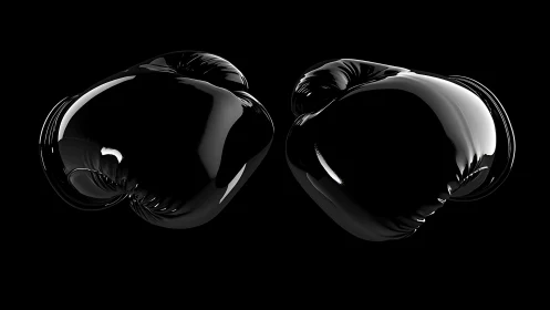 Polished leather boxing gloves with dramatic chiaroscuro lighting.