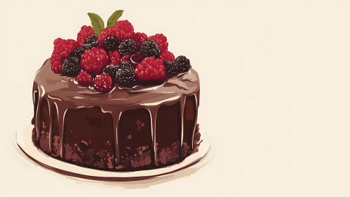 Chocolate Layer Cake with Berries.