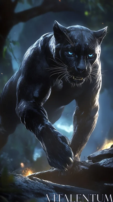 Midnight Panther Commands the Shadowed Realm