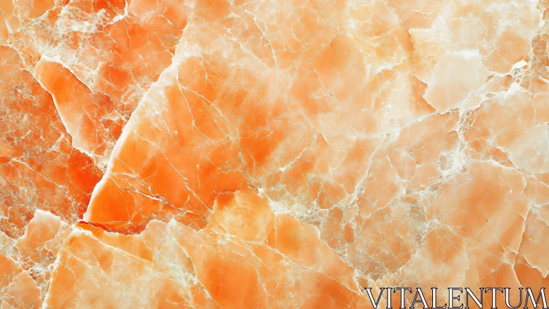 Orange onyx marble slab shows crystalline fracture network.