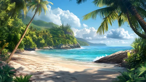 Tropical Paradise: Where Palms Whisper Ocean Secrets.