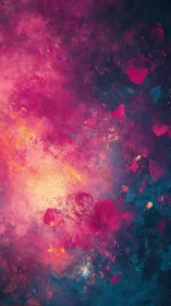 Dreamy nebula of pink and teal light in gentle motion.