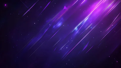 Vibrant Purple and Blue Abstract Light Streaks Digital Art.